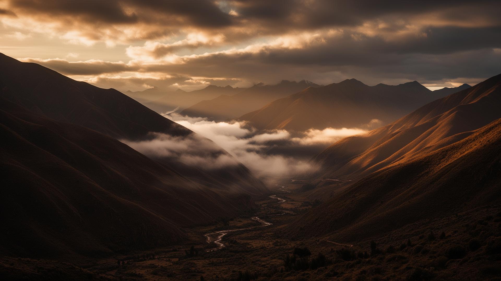 Bolivian Andes at golden hour